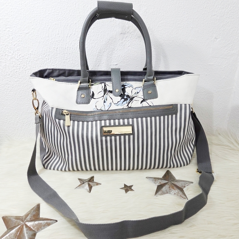 Vince Camuto Large Travel Tote Bag Weekender Business Briefcase Carry On Floral